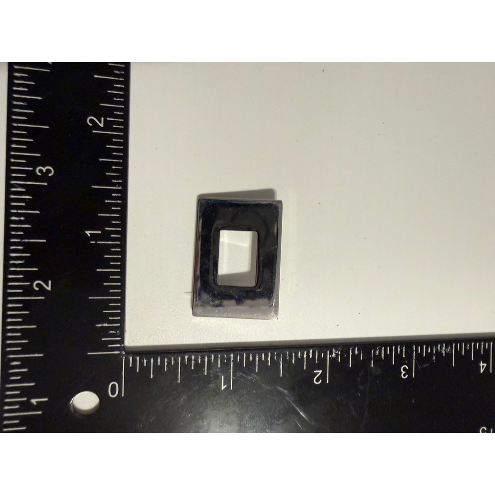 Vintage Monet Silver Tone Geometric Rectangular Cutout Brooch Pin Minimalist